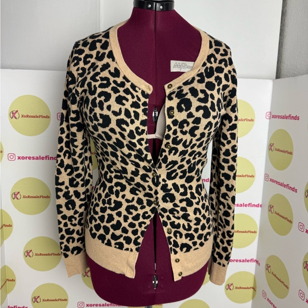Leopard Print Cardigan Sweater